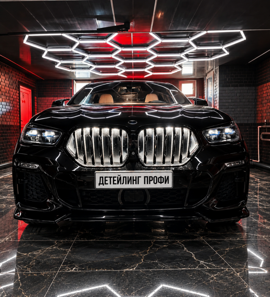 Детейлинг автомобиля в Москве — чёрный BMW в центре Детейлинг Профи